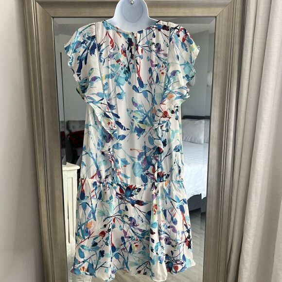 PARKER WOMEN SIZE M BLUE PRINT DRESS - Picture 6 of 8